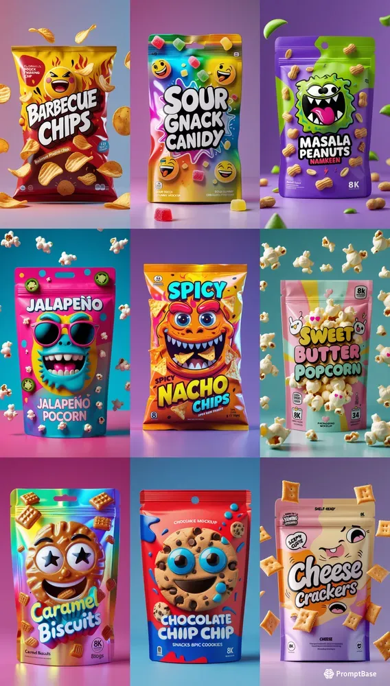 Snack Packagings Cartoonish Premium