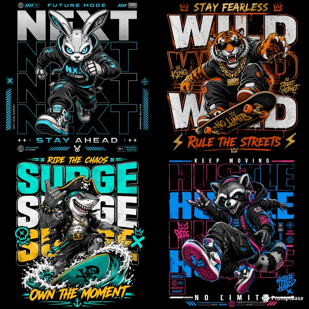 Urban Mascot Typography Tshirt Collections