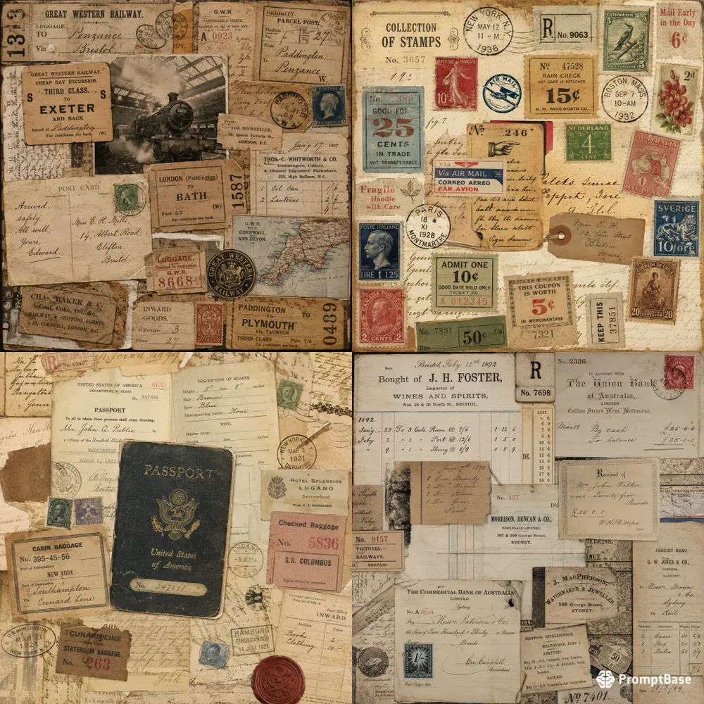 Vintage Ephemera Collages