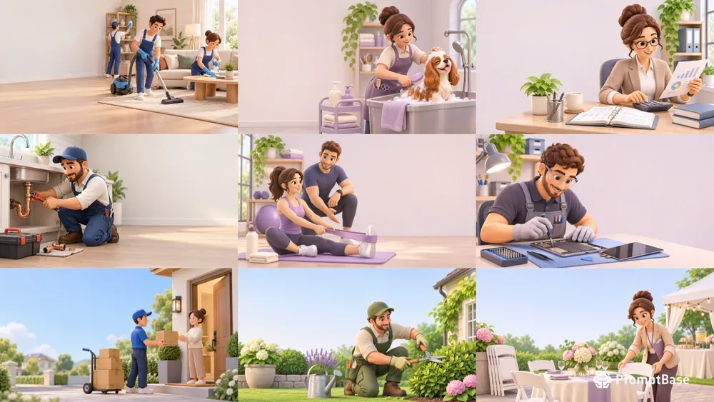 3D Business Service Hero Illustrations