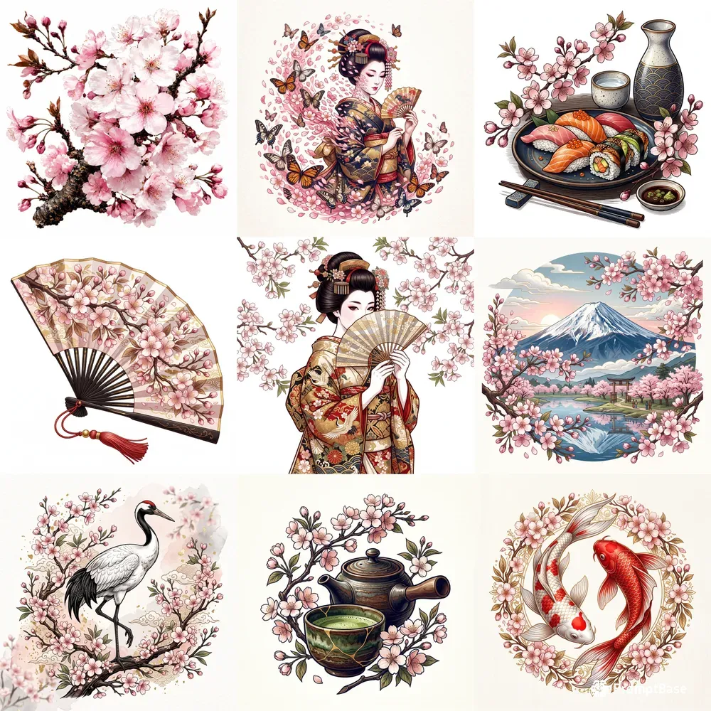Japanese Sakura Tshirt Designs