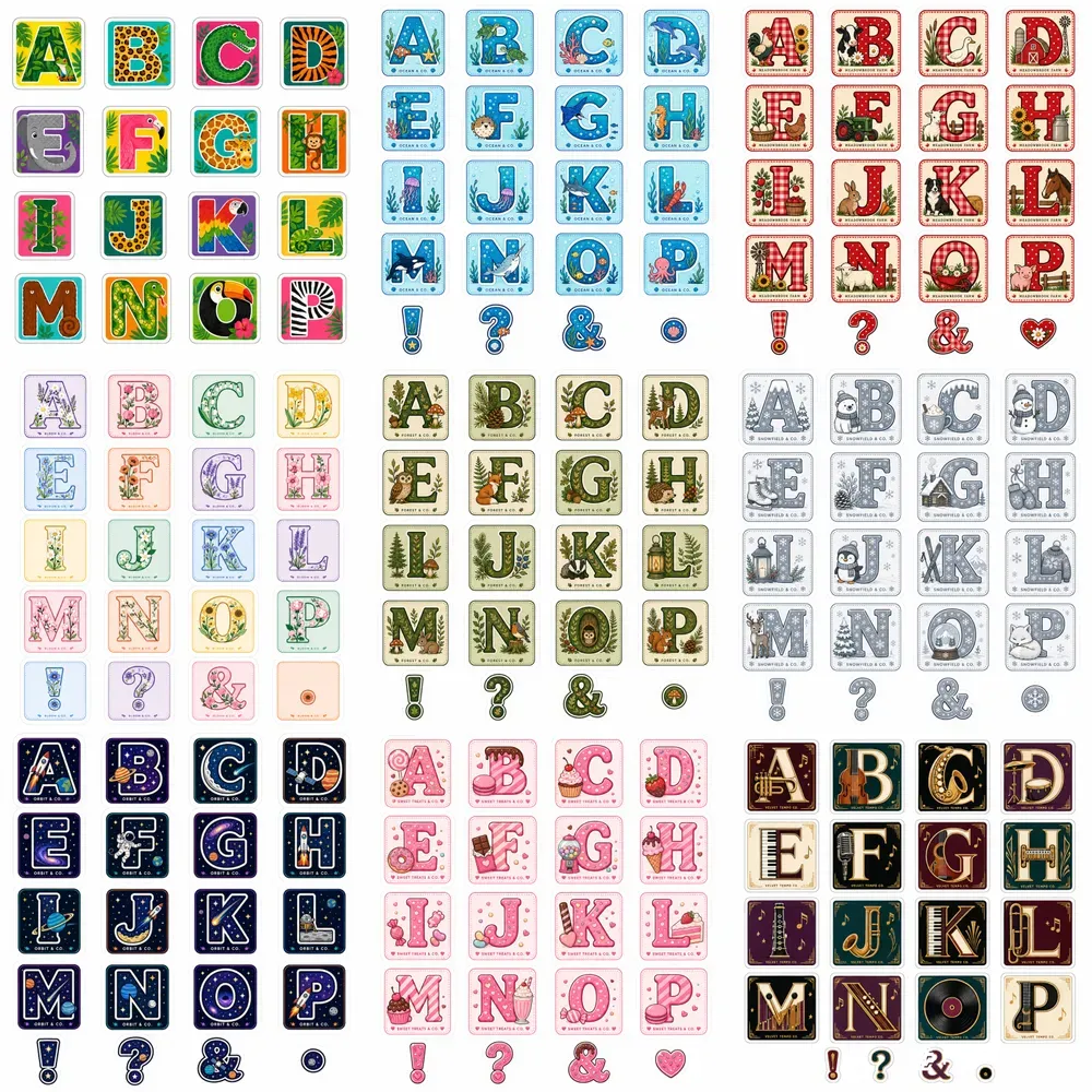 Alphabet Letter Sticker Sheets