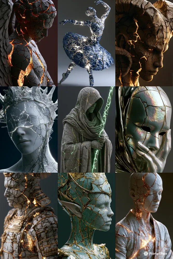 Dark Fantasy Kintsugi Characters