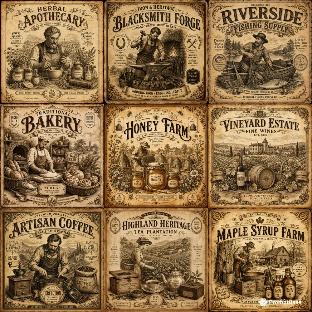 Vintage Rustic Label Art Creators