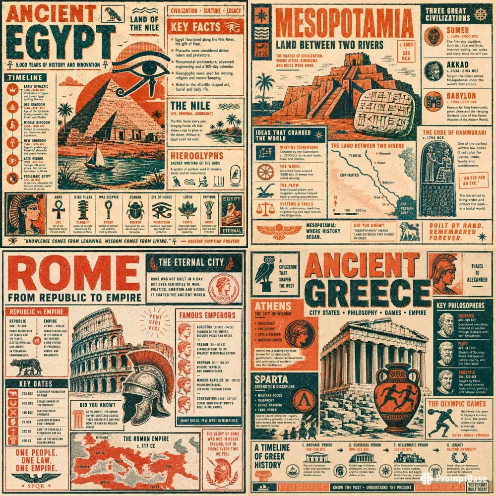 Ancient Civilizations Infographics