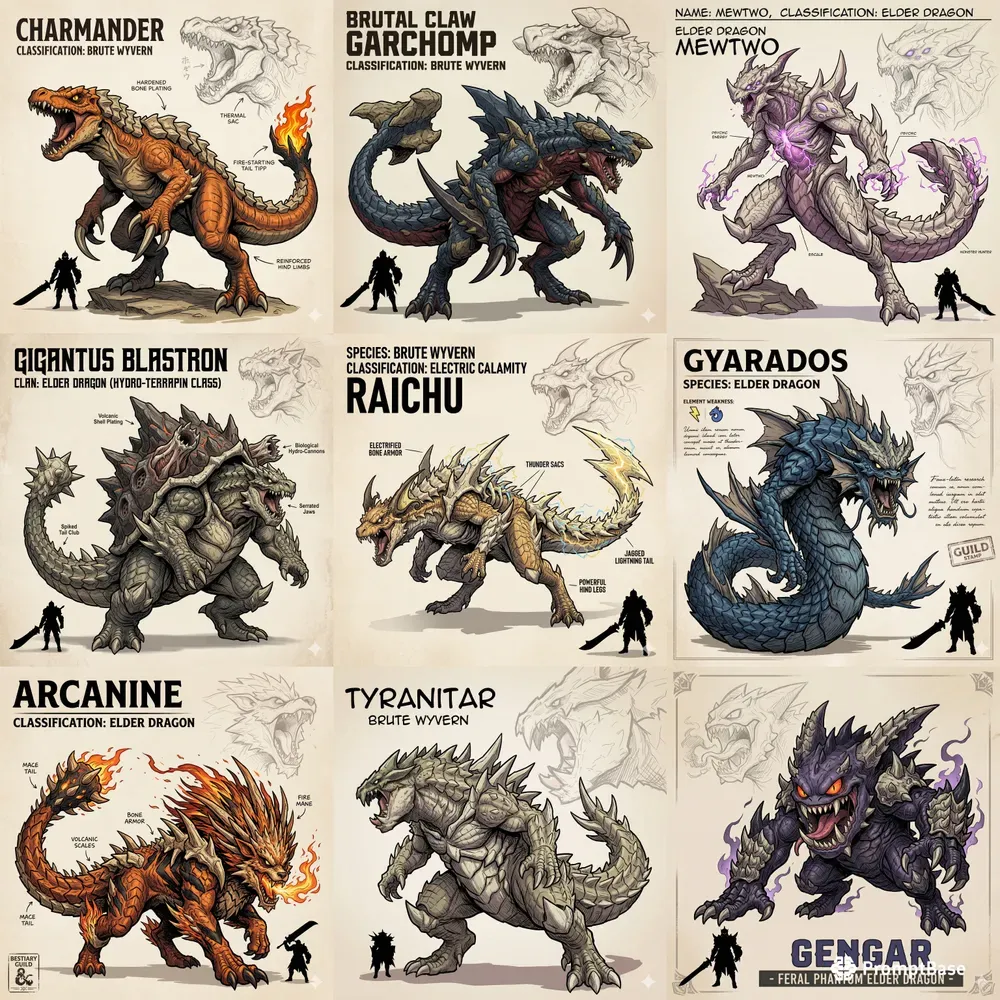 Pokemon Monster Hunter Creatures