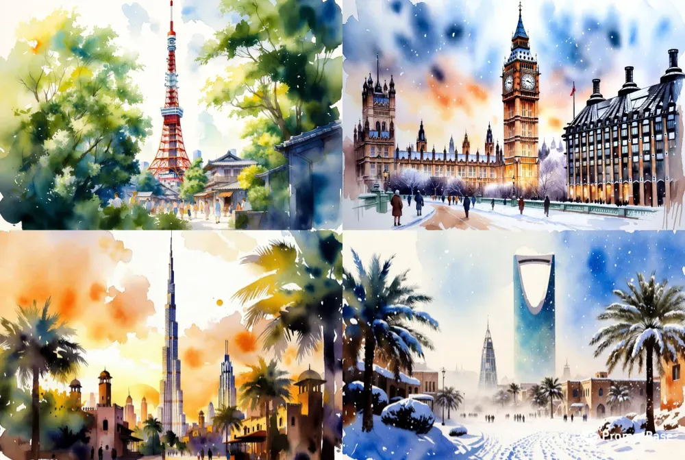 Watercolor Landmark Scene Generator