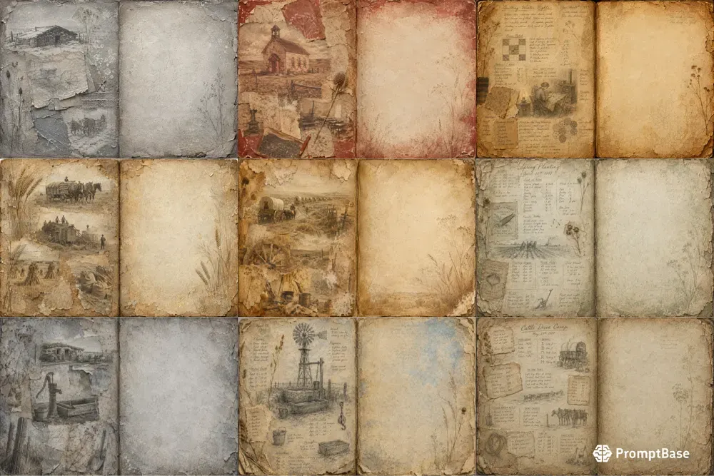 Prairie Homestead Journal Spreads