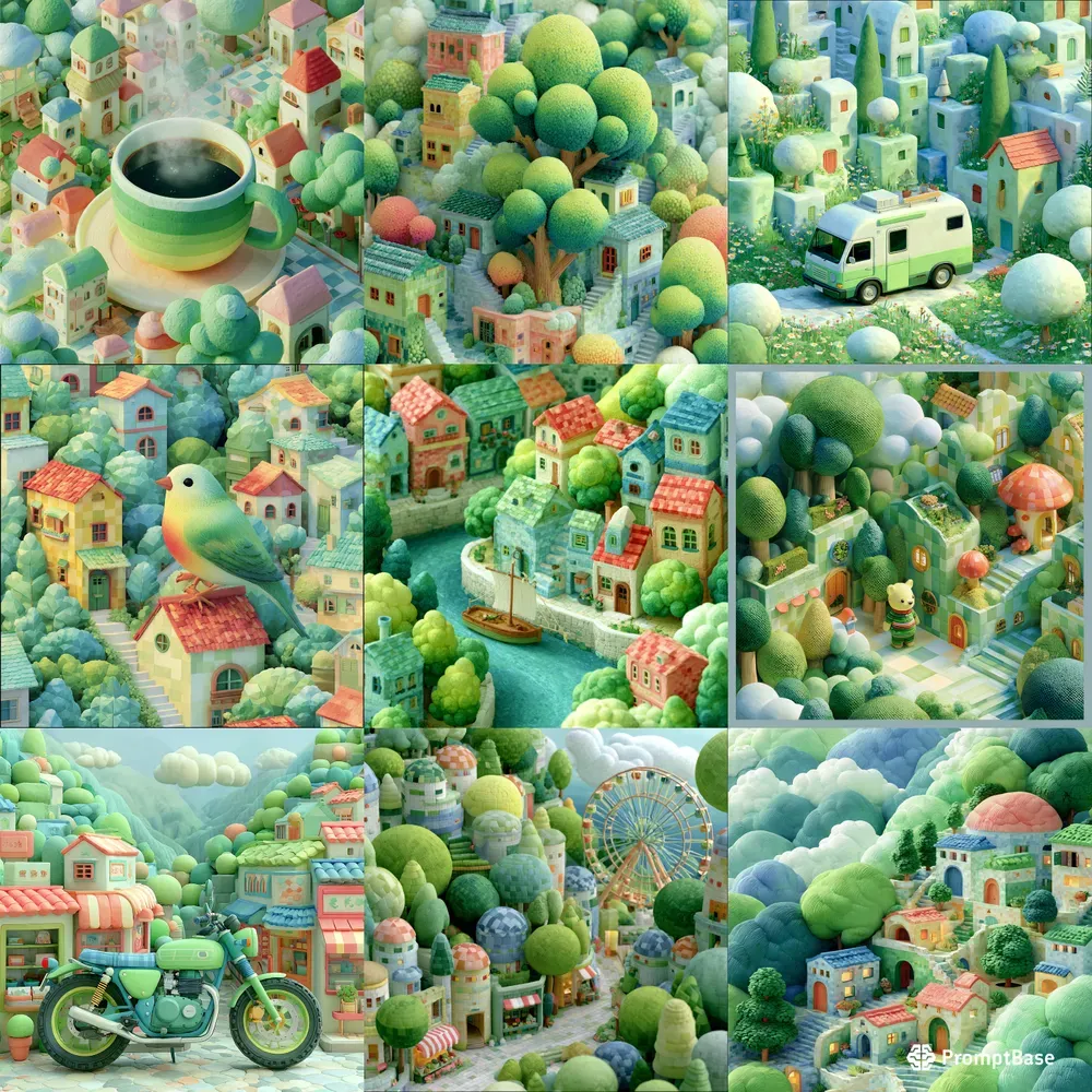 Clay Pastel Storybook Diorama Charms