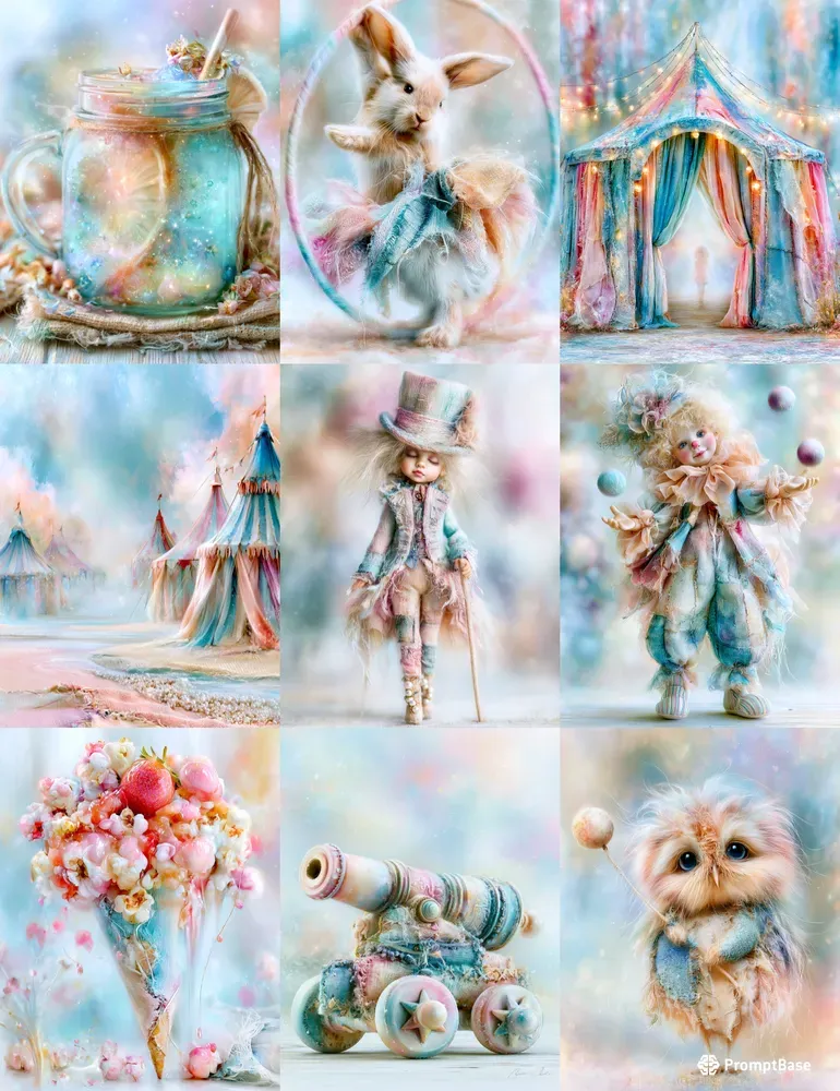 Pastel Circus Dolls Junk Journals
