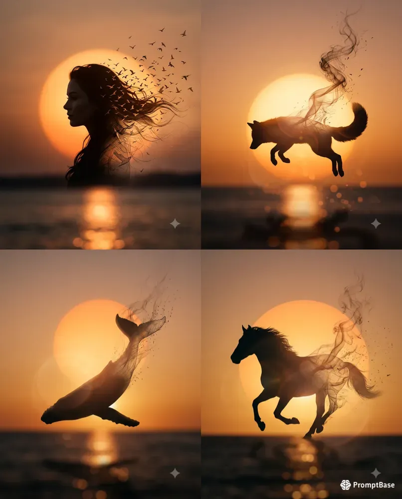 Silhouette Sun Dissolve Art