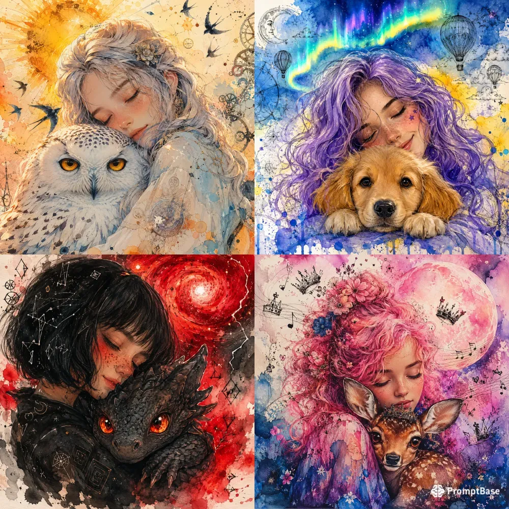 Ethereal Mixed Media Companion Portraits