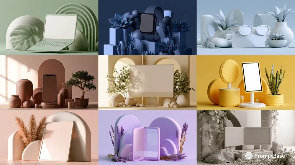 Premium 3D Clay UI Mockup Studios