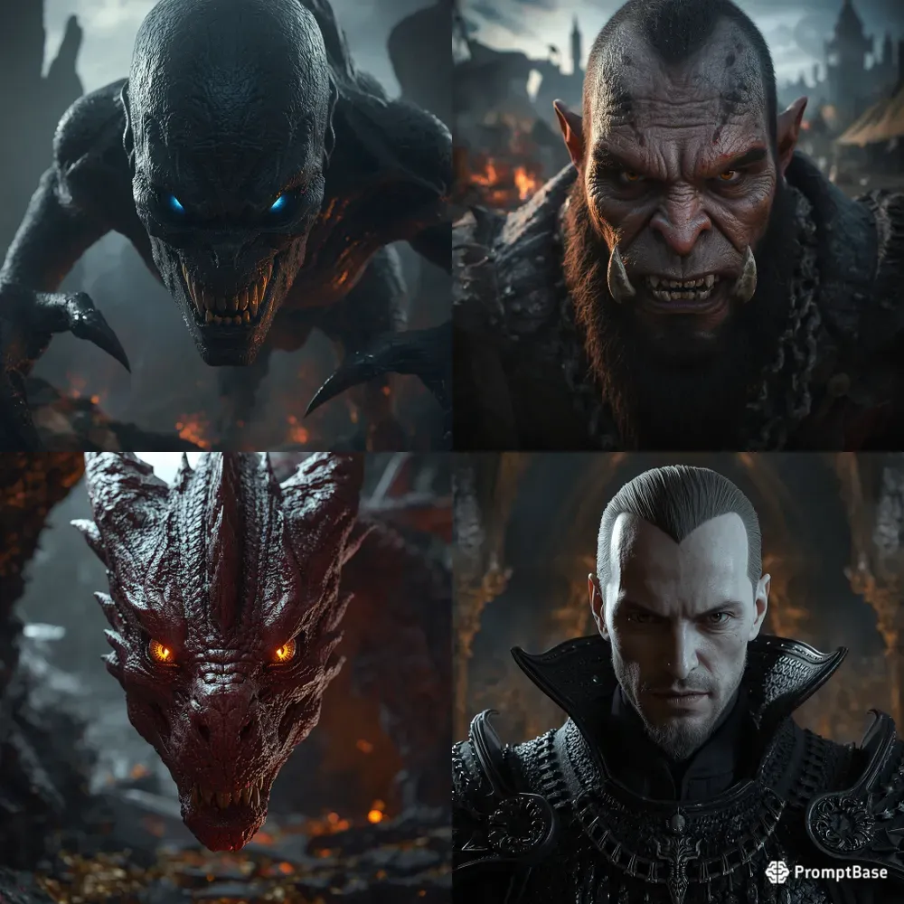 Cinematic Dark Fantasy Monster Portraits