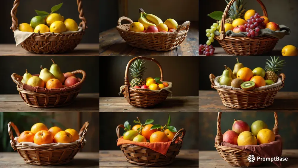 Crafted Fruit Baskets Photorealistic