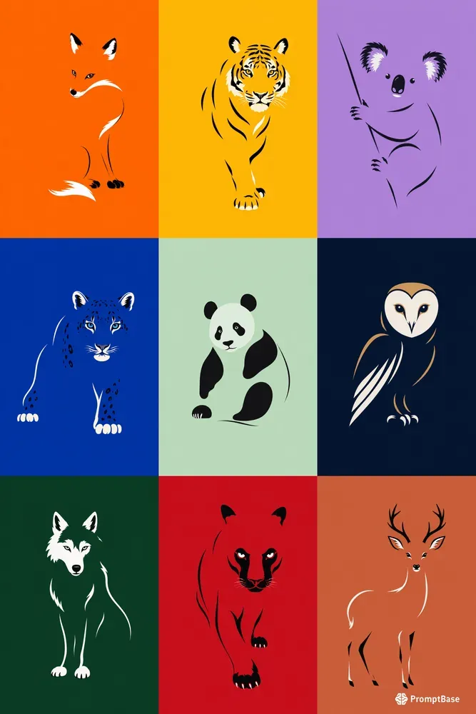 Minimal Negative Space Animals