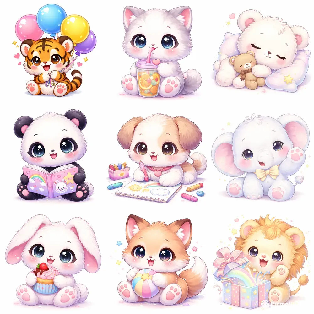 Ultracute Kawaii Chibi Animal Characters