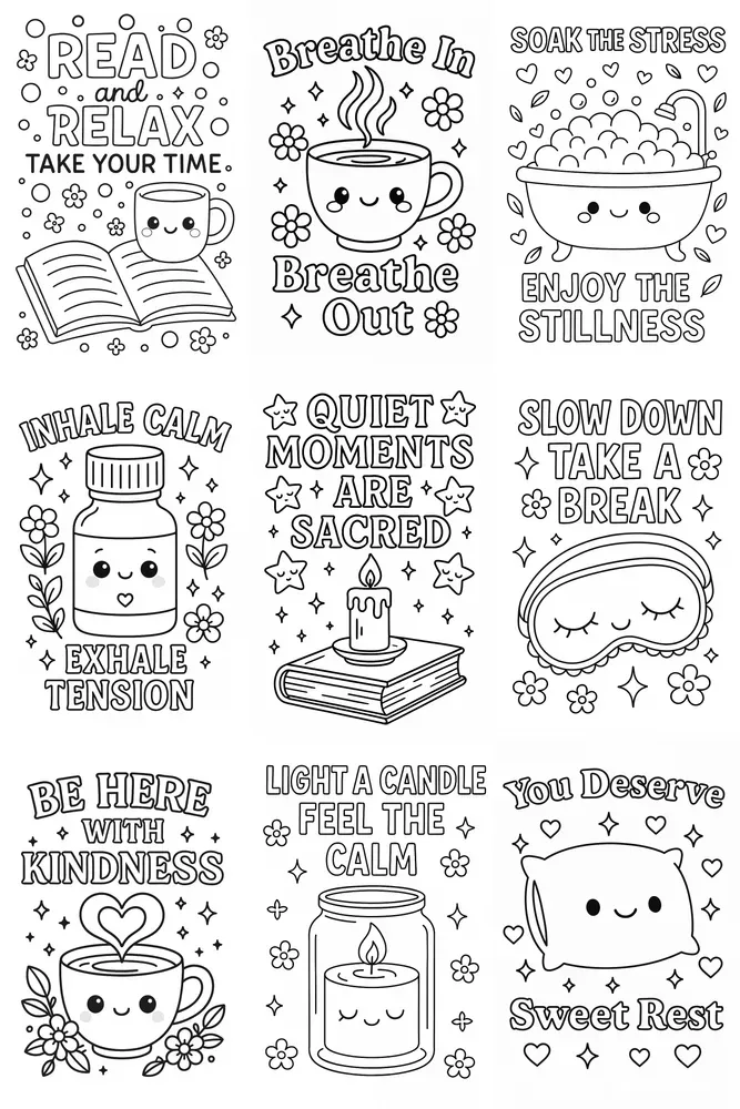 Selfcare Quotes Etsy Coloring Pages