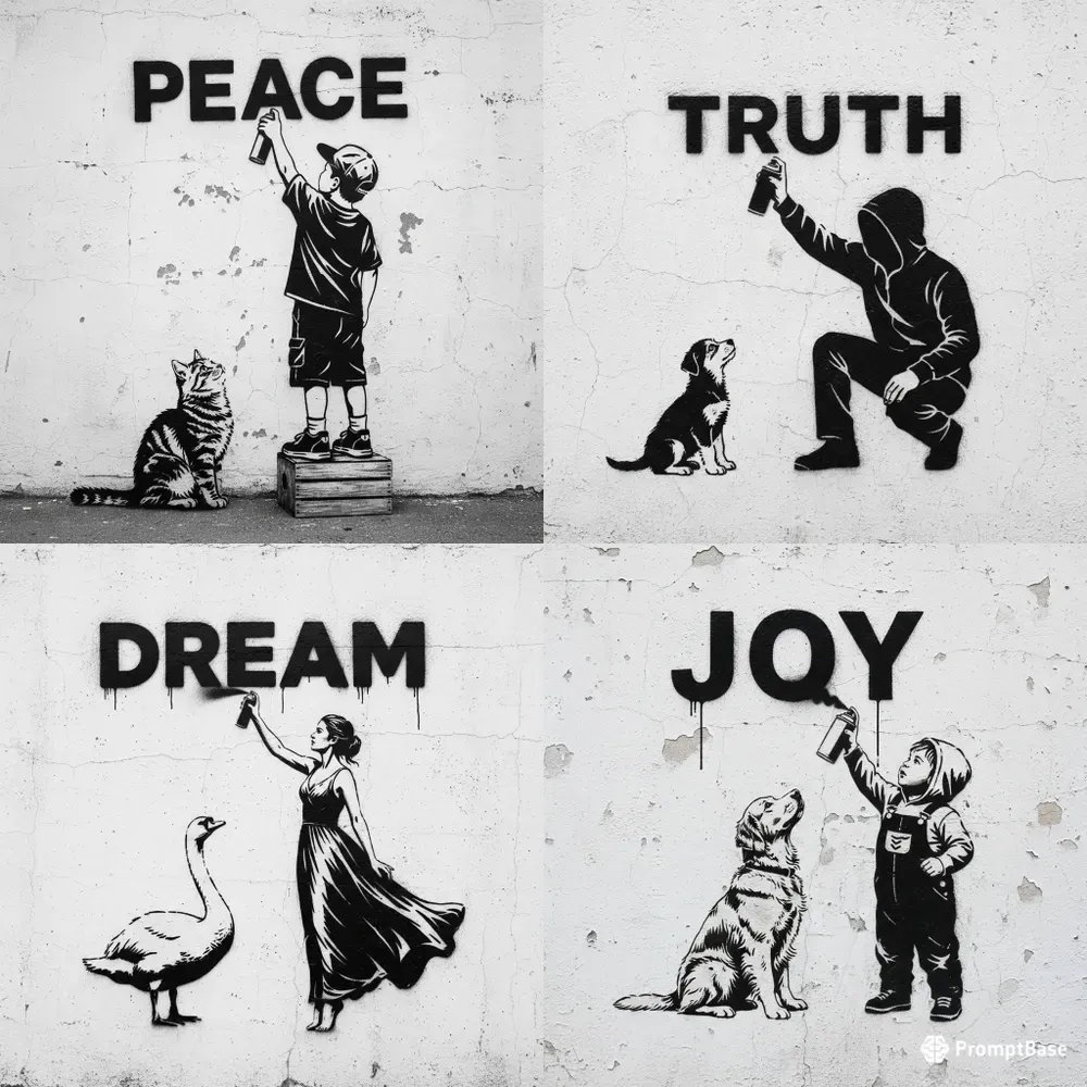 Highcontrast Stencil Street Art