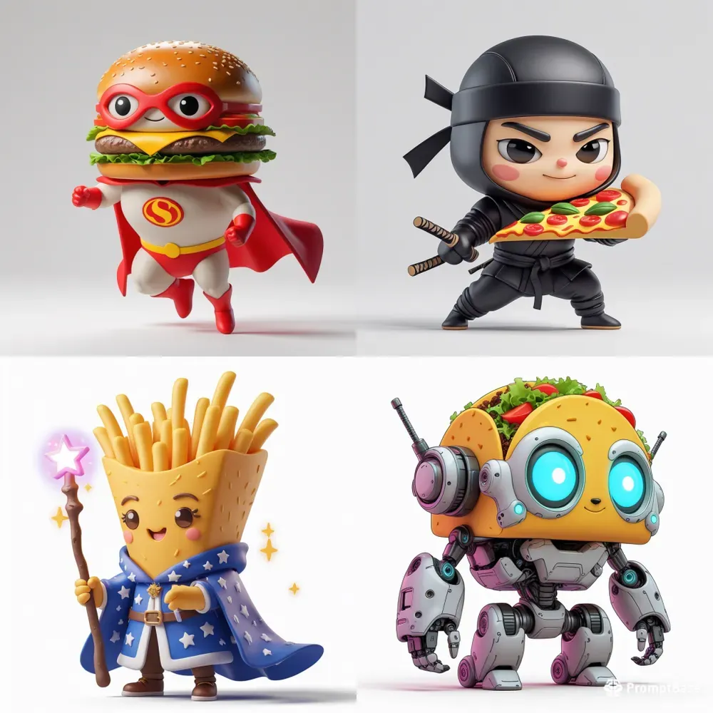3D Cute Chibi RPG Food Characters