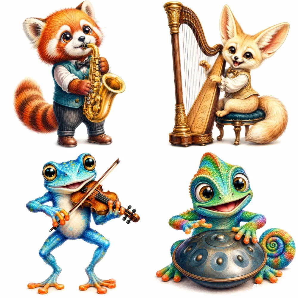 Whimsical Musician Creatures