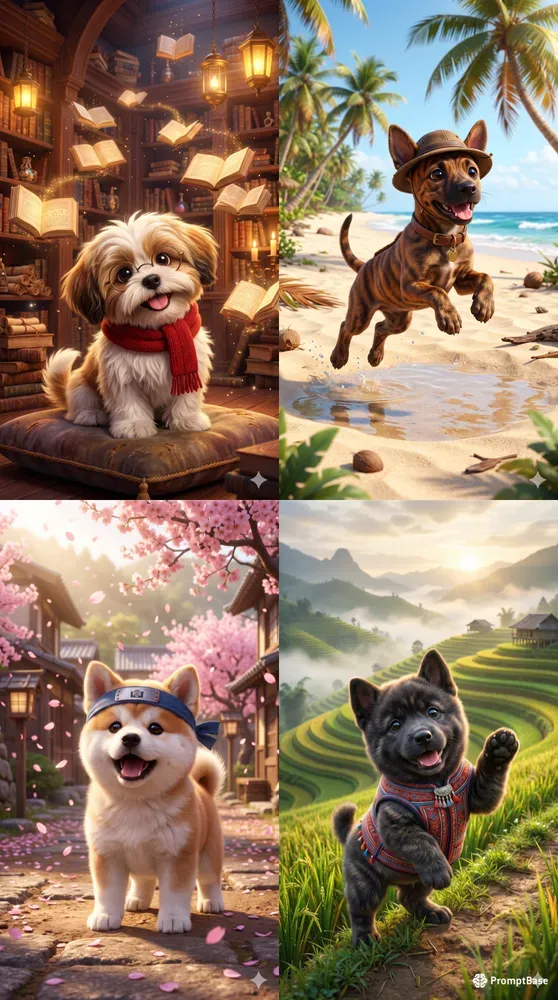 Cute 3D Pixar Style Animal Characters