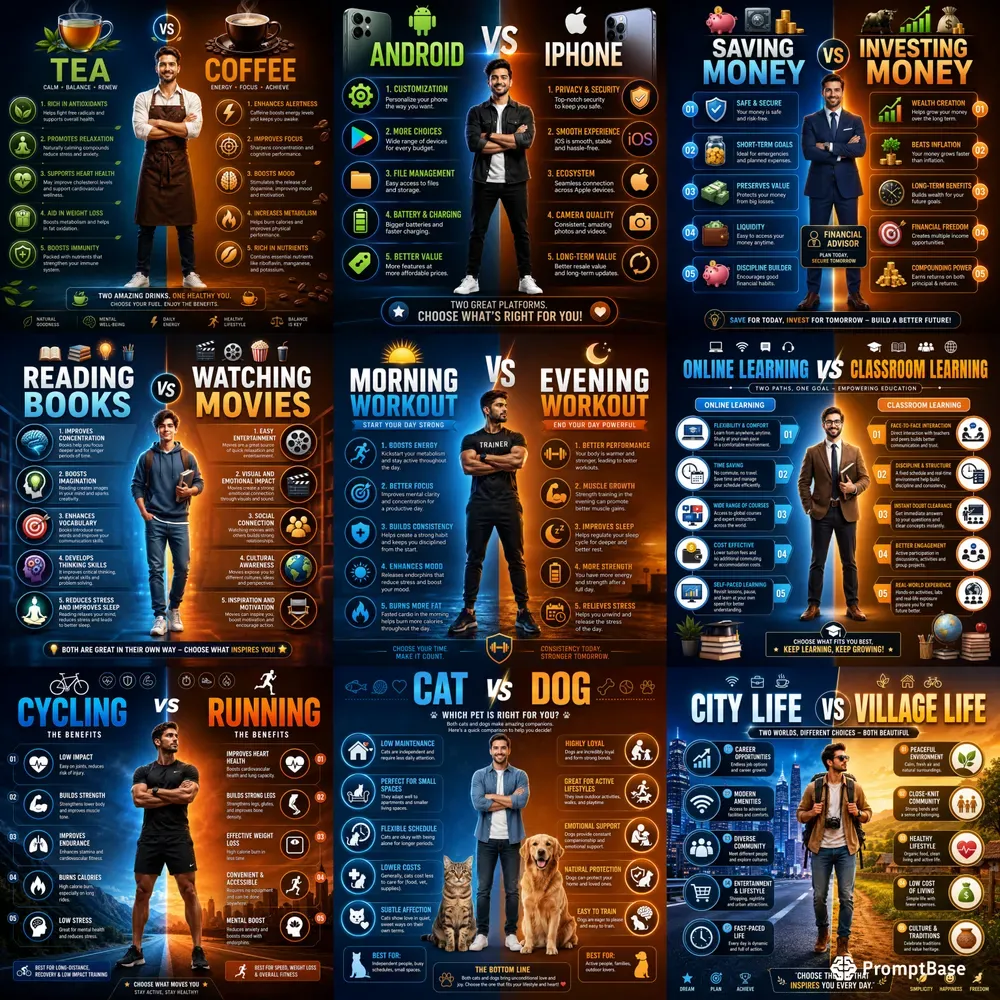 Premium Split Comparison Graphics