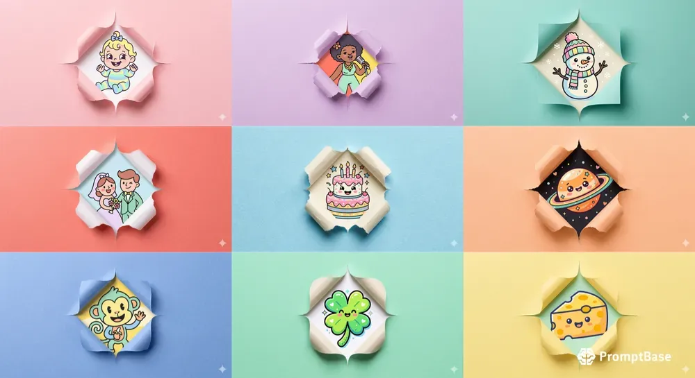 Cut Paper Diamond Kitsch Scenes
