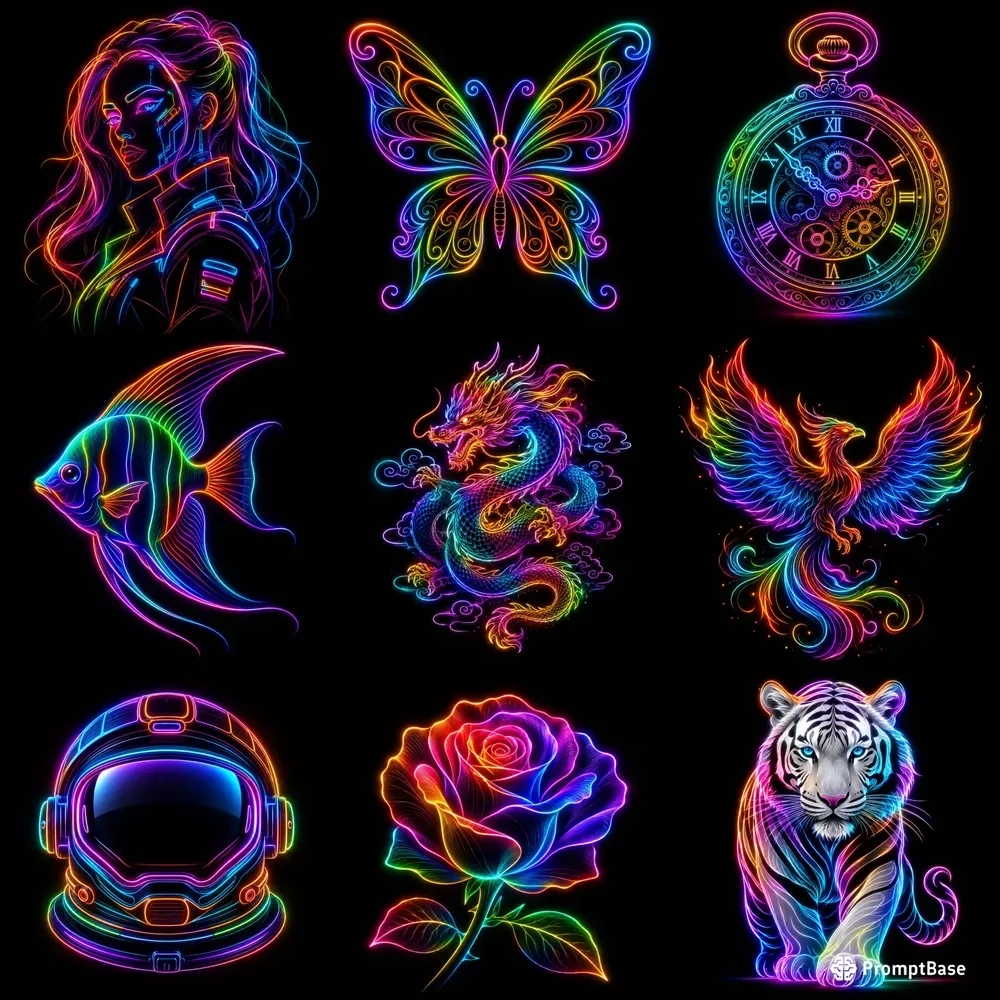 Neon Glow Line Art Creators