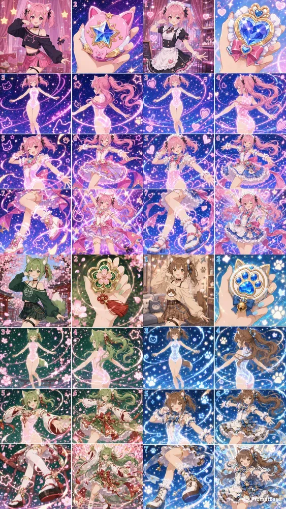 8panel Magical Girl Transformation Stories
