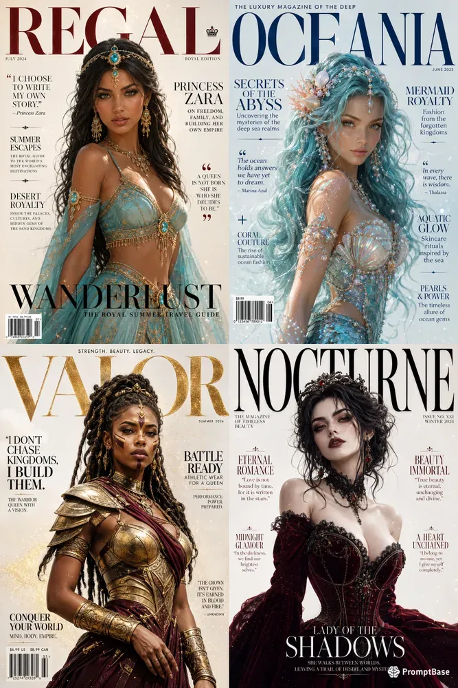 Fantasy 3D Editorial Magazine Covers