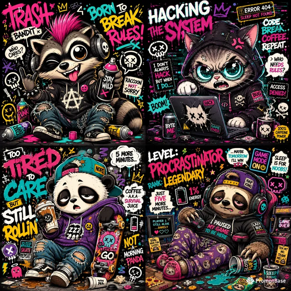 Street Chaos Cartoon Mascots