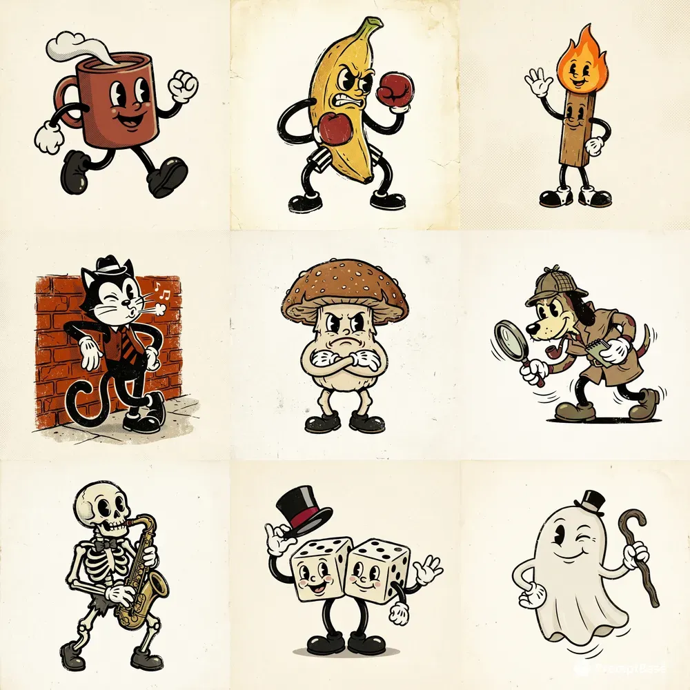 1930s Vintage Rubber Hose Cartoons