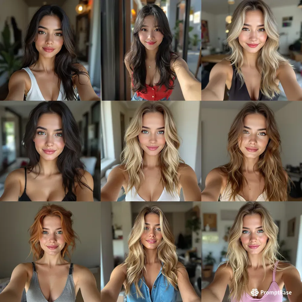 Beautiful Instagram Models Take Selfies
