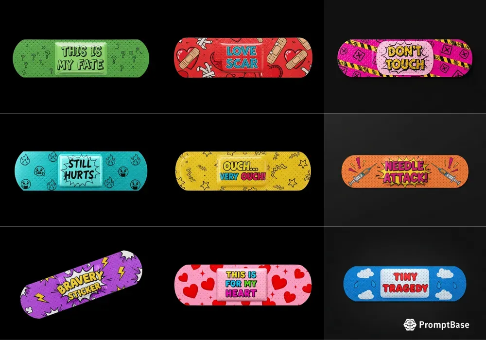 Stylized Bandaids For Printing