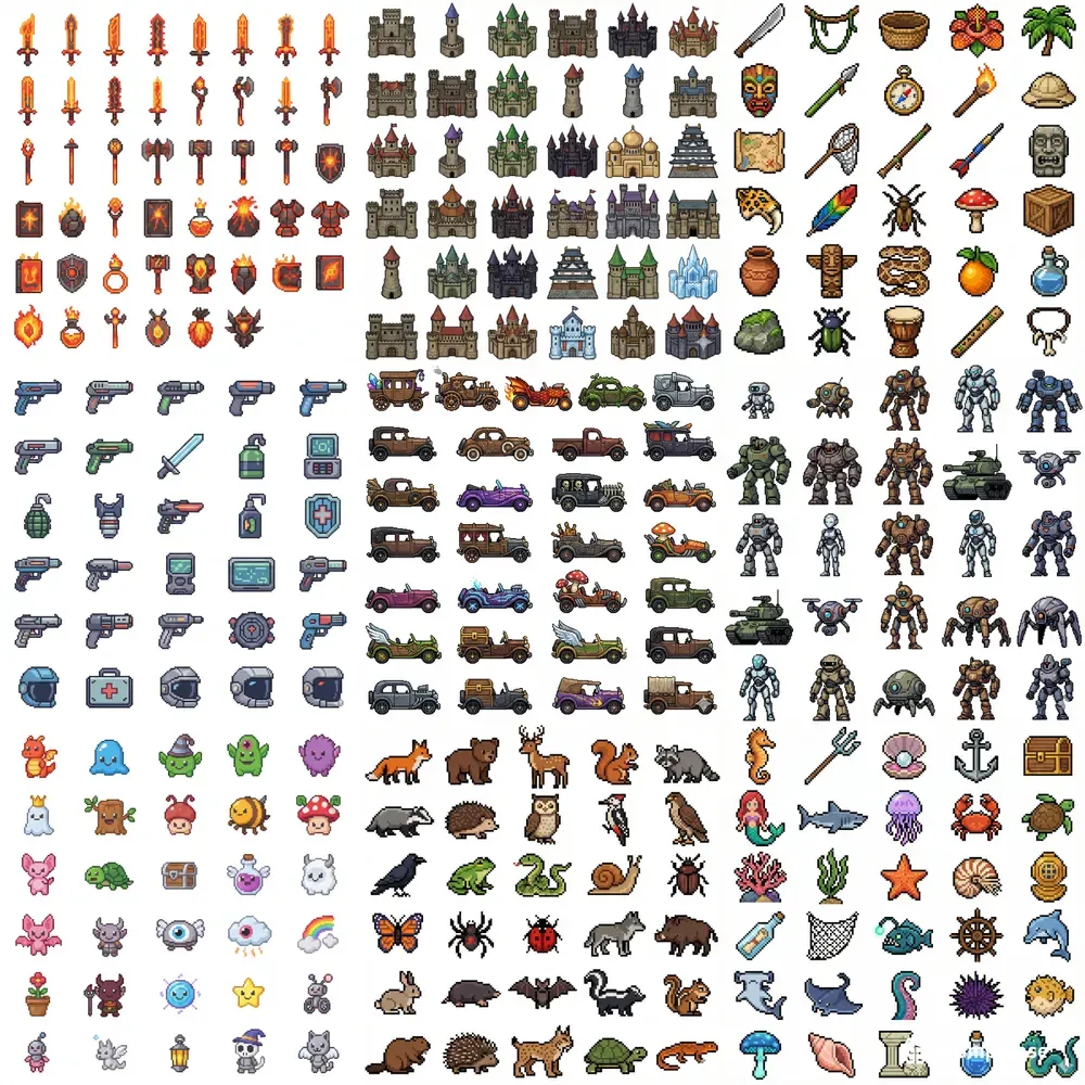 2D Pixel Art Game Dev Sprite Assets