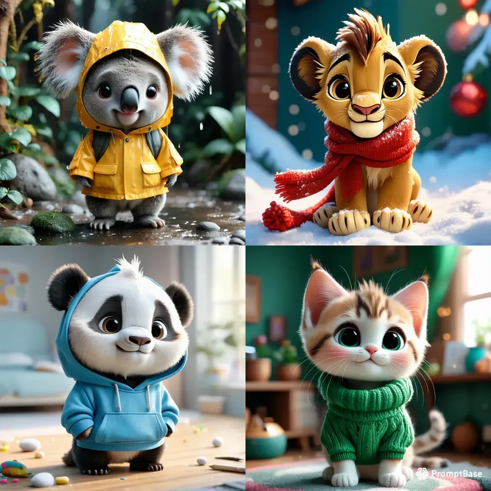 3d Pixarstyle Cute Cartoon Characters