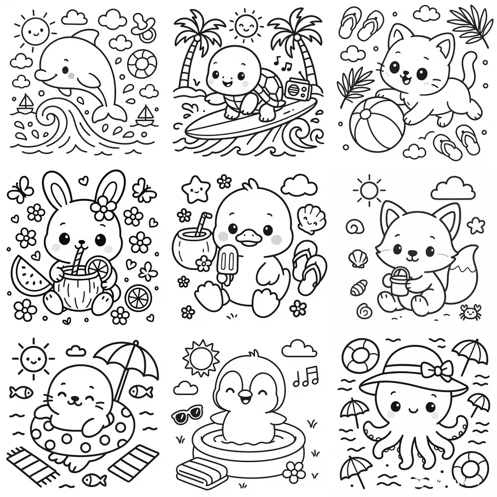 Kdp Cute Summer Nursery Coloring Pages