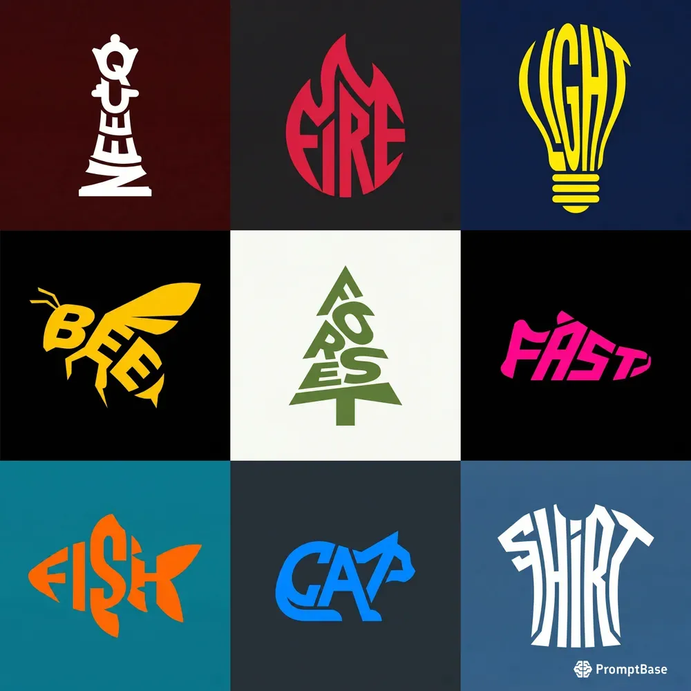Typographic Shape Logo Designs