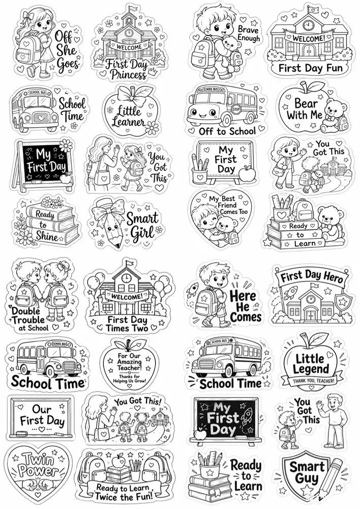 First Day Of School Stickers Png