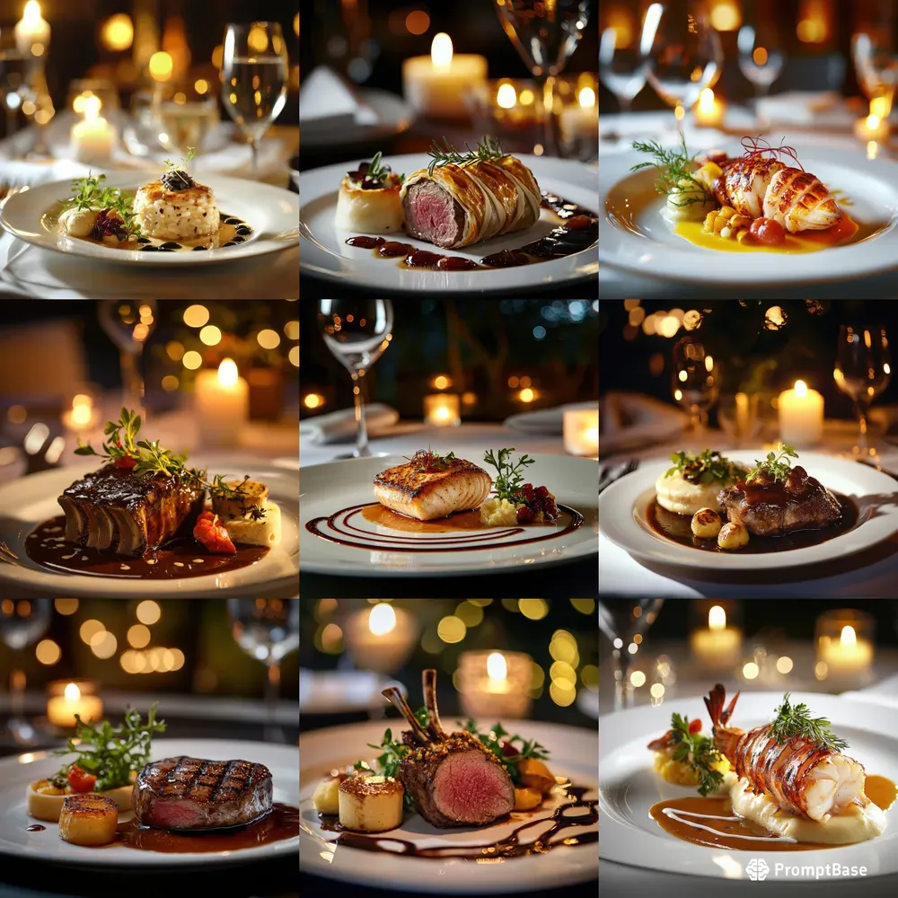 Food Presentations Of Gourmet Main Courses