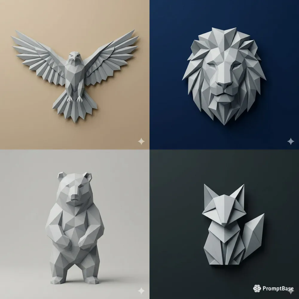 3D Minimalist Mascot Logos