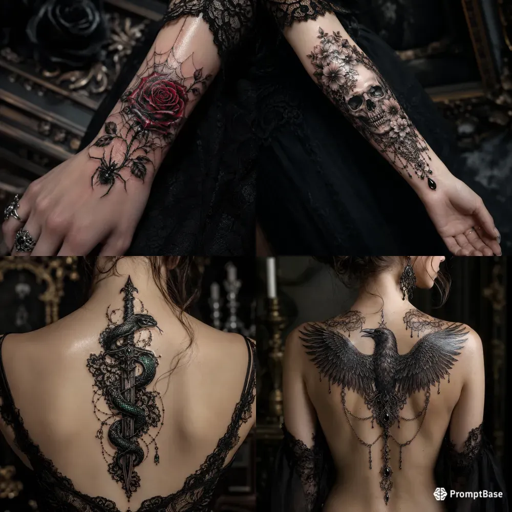 Ultrarealistic 3D Gothic Tattoo Designs