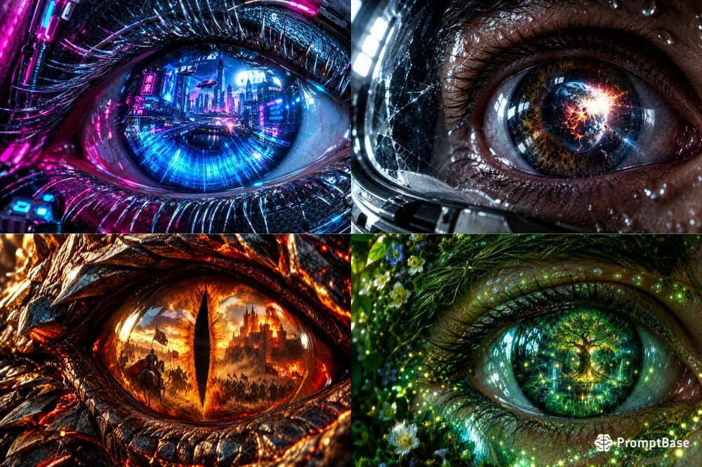 Surreal Macro Eye Reflections