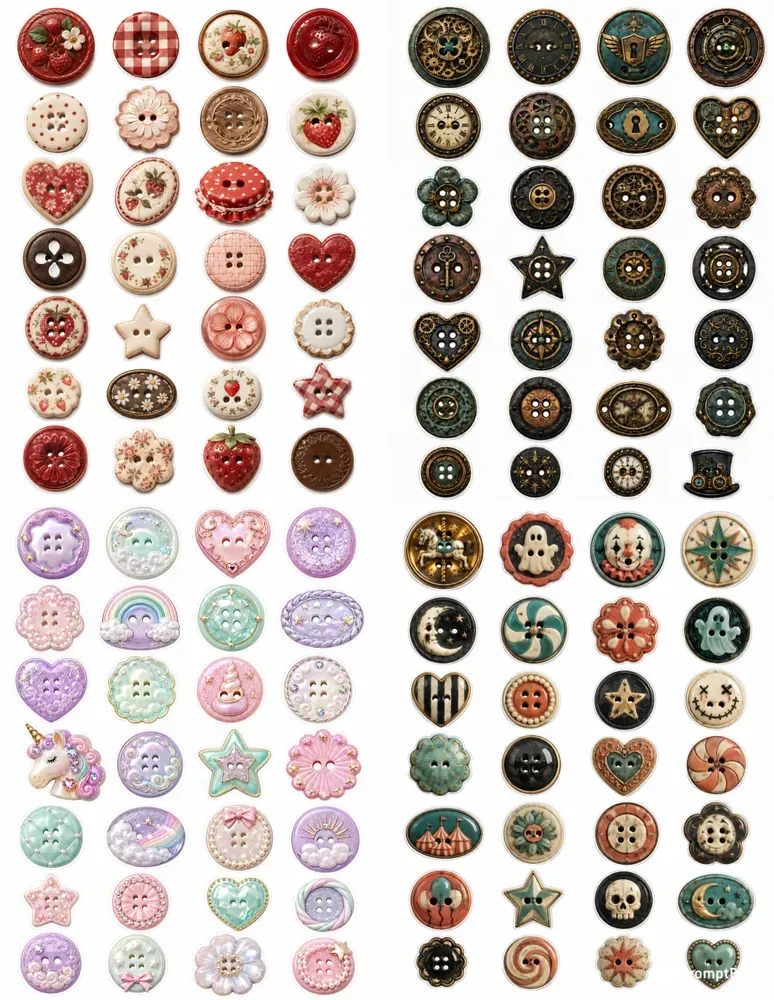 Button Fussycut Ephemera Sheets