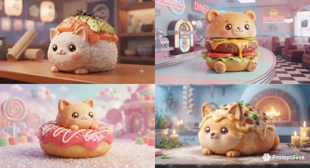 3D Kawaii Foodie Friends