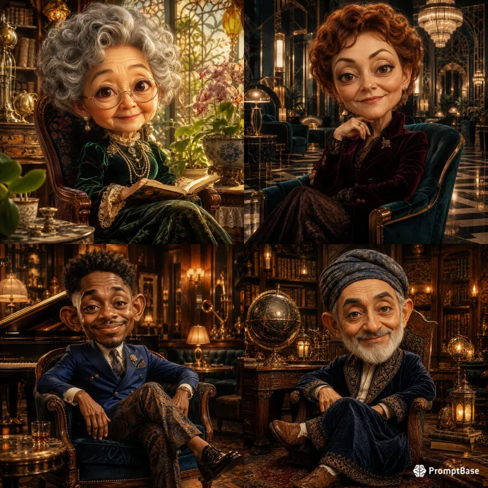 Luxury Vintage Caricature Portraits
