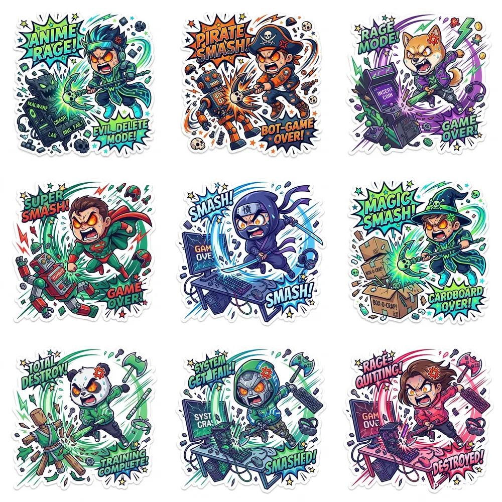 Angry Action Cartoon Sticker Generator