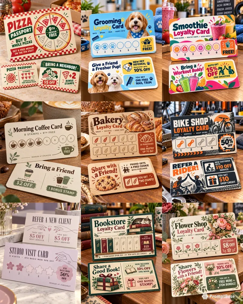 Loyalty Stamp Card Referral Coupons