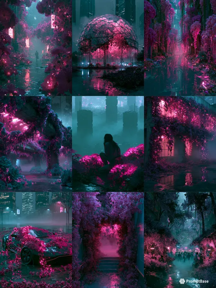 Cyberpunk Floral Dreamcore Night Packs